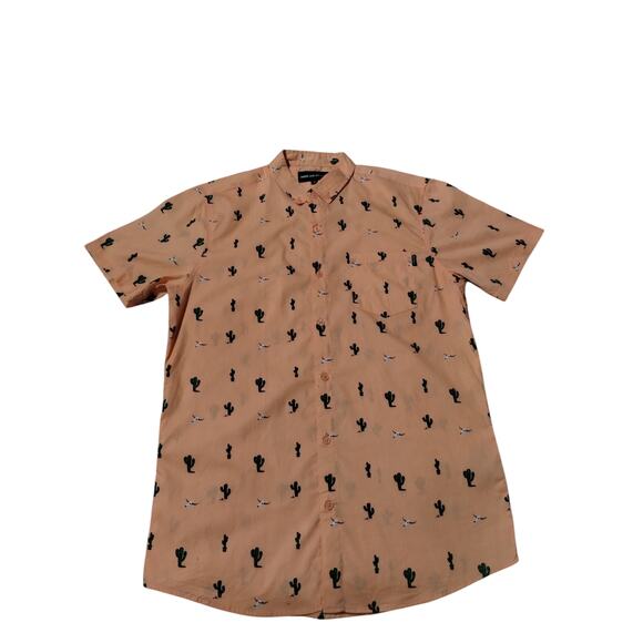 Molokai Surf Co Mens Medium Cattle Skull Cactus Grungecore Button Down Shirt - Picture 6 of 6